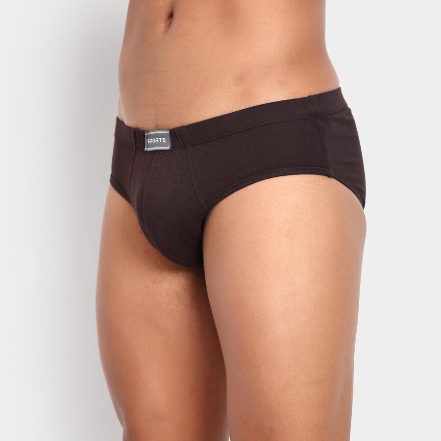 Men's 100% Cotton Briefs , भूरा, large