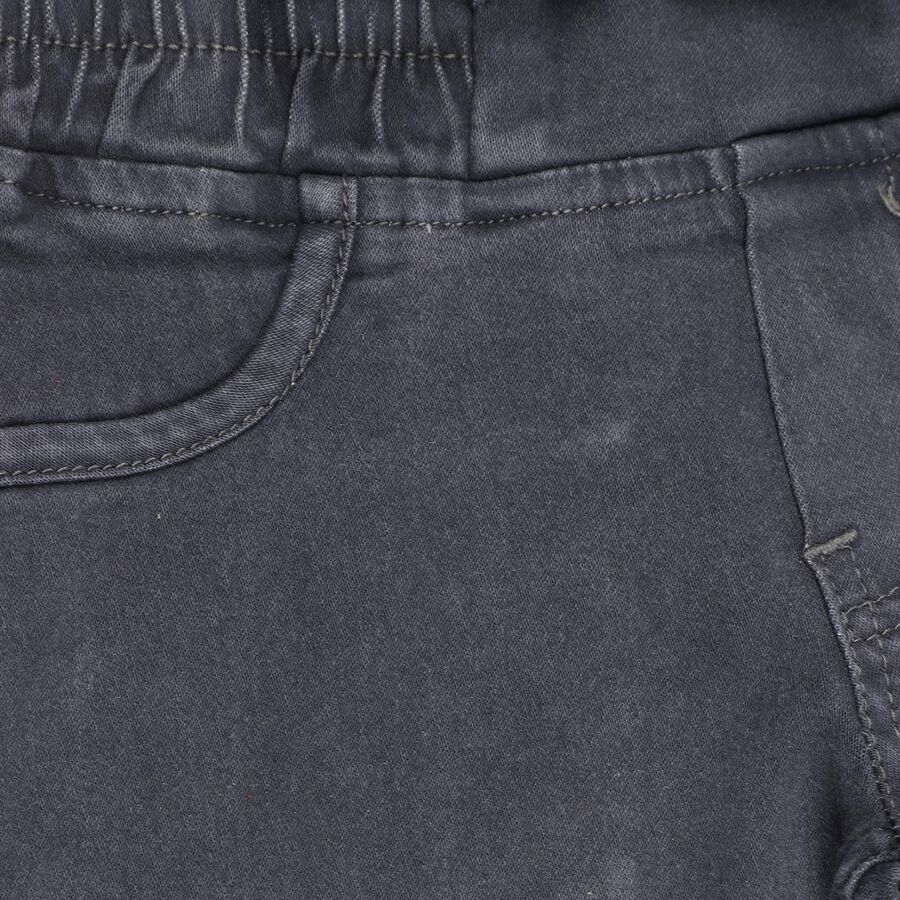 Girls' Charcoal Grey Skinny Fit Pull-Up Jeans, गहरा ग्रे, large image number null