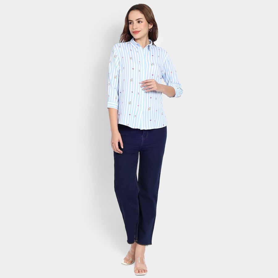 Ladies'  Stripes Shirt, Light Blue, large image number null
