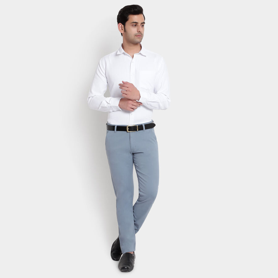 Solid Cross Pocket Trousers, Light Blue, large image number null