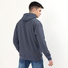Men's Muted Steel Blue Hooded Casual Sweatshirt, मध्यम नीला, small image number null