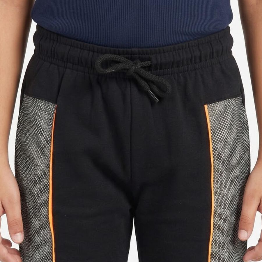 Boys Black Jogger Fit Contrast Panel Pyjama, Black, large