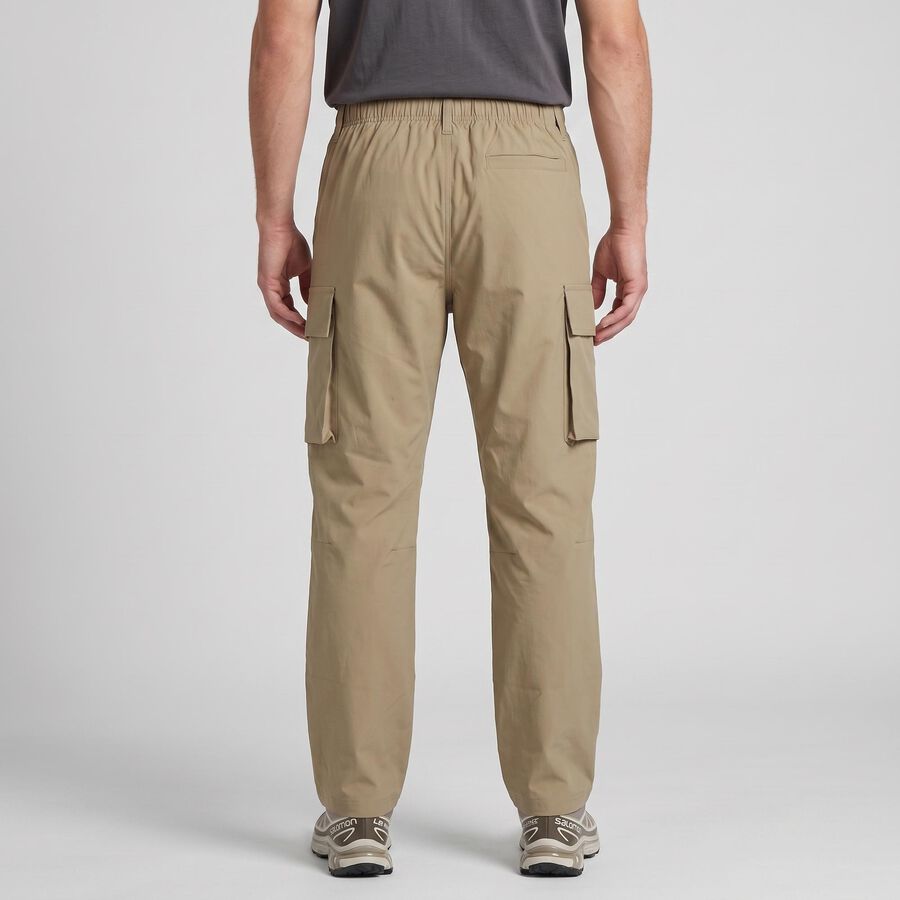 Men's Beige Slim Fit Cargo Trousers, गहरा पीला, large
