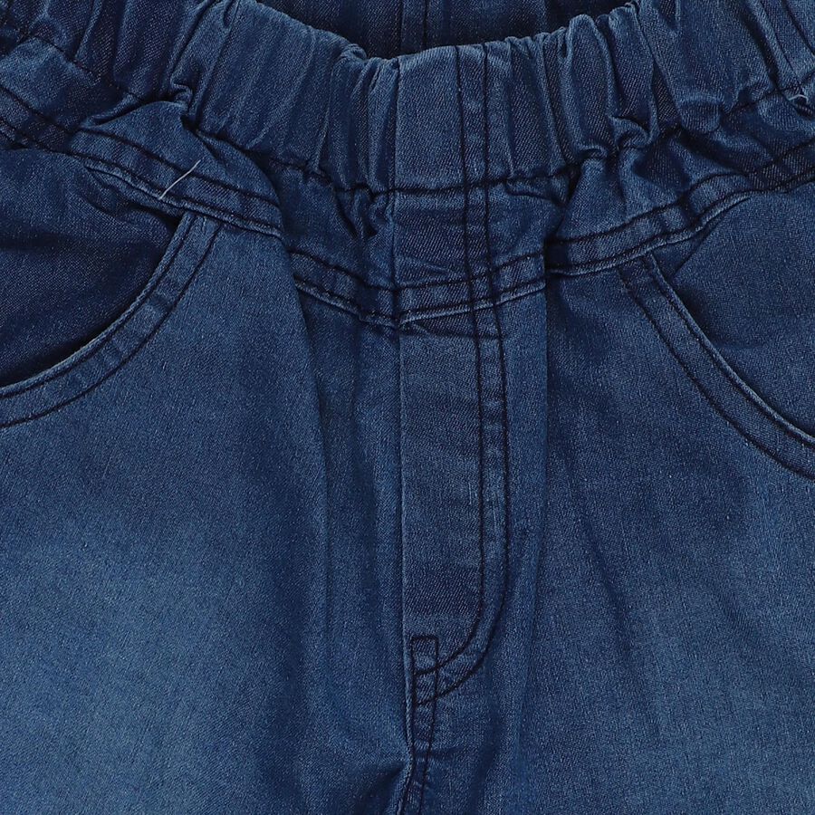 Boys' Light Blue Cotton Round Neck Printed Baba Suit, Light Blue, large image number null