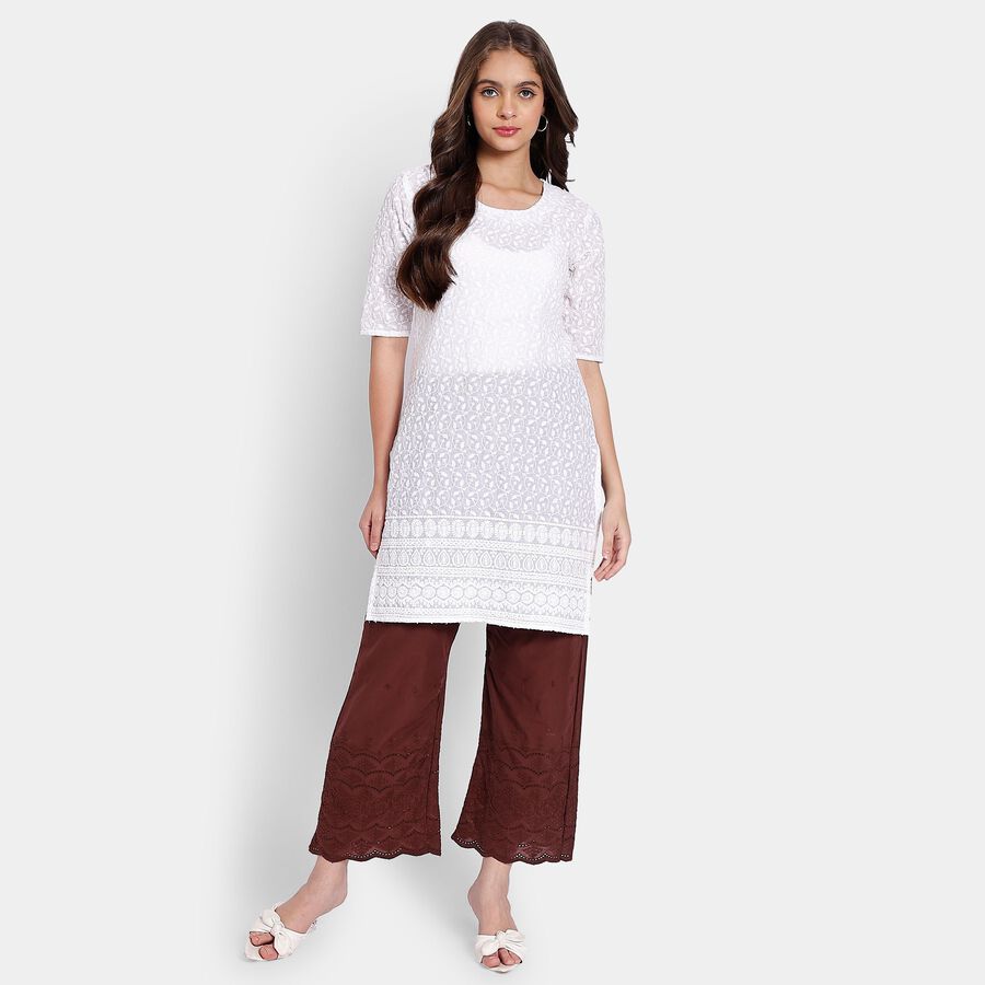 Ladies' Cotton Palazzos, Brown, large image number null