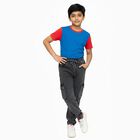 Boys' Charcoal Black Relaxed Fit Cargo Jogger Jeans, Black, small