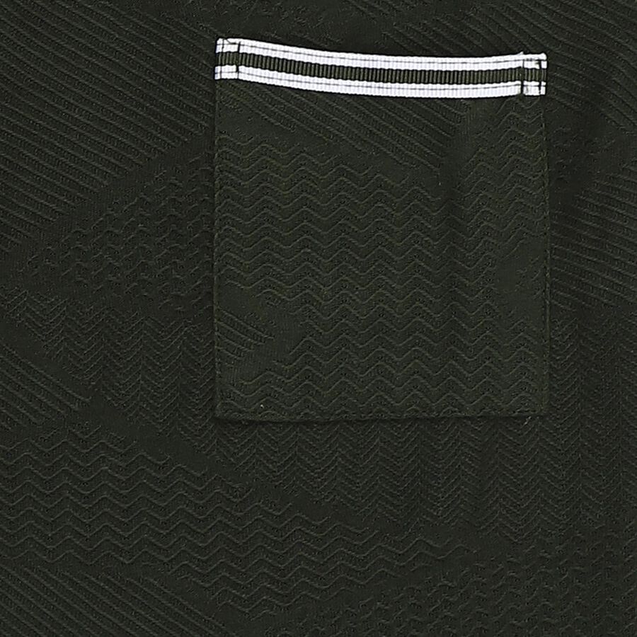 Boys Dark Olive Green Crew Neck Casual Half Sleeve T-Shirt, Olive, large