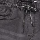 Boys' Charcoal Grey Jogger Fit Elastic Waist Jeans, Light Grey, small image number null