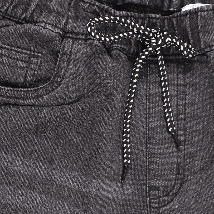 Boys' Charcoal Grey Jogger Fit Elastic Waist Jeans, Light Grey, large image number null