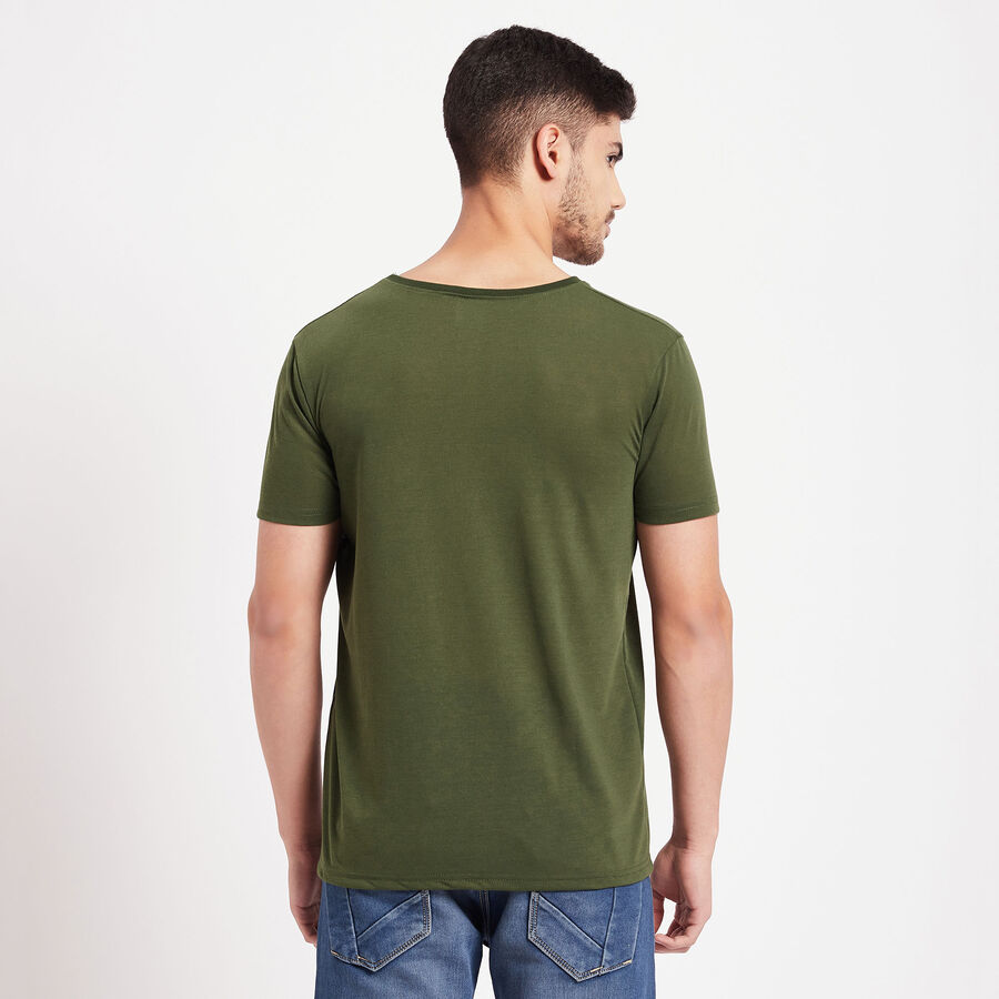 Round Neck T-Shirt, Olive, large image number null