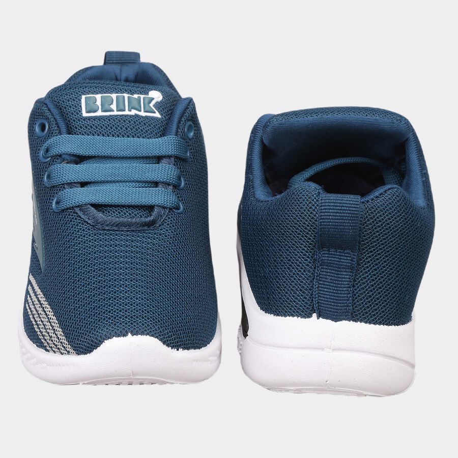 Kids Printed Lace-Ups Sports Shoes, Teal Blue, large image number null