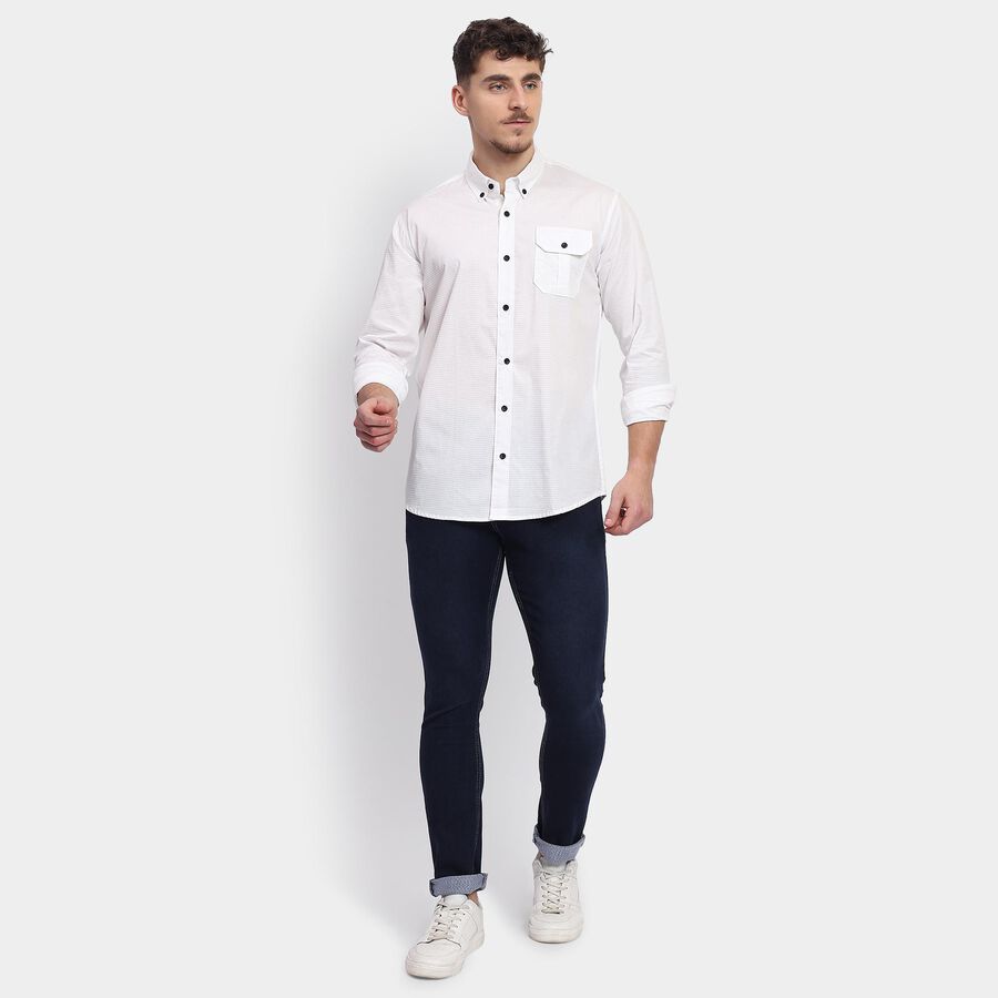Men's 100% Cotton Casual Shirt , Off White, large image number null