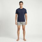 Men's Mid Grey Regular Fit Solid Trunks, मिश्रित मध्यम ग्रे, small