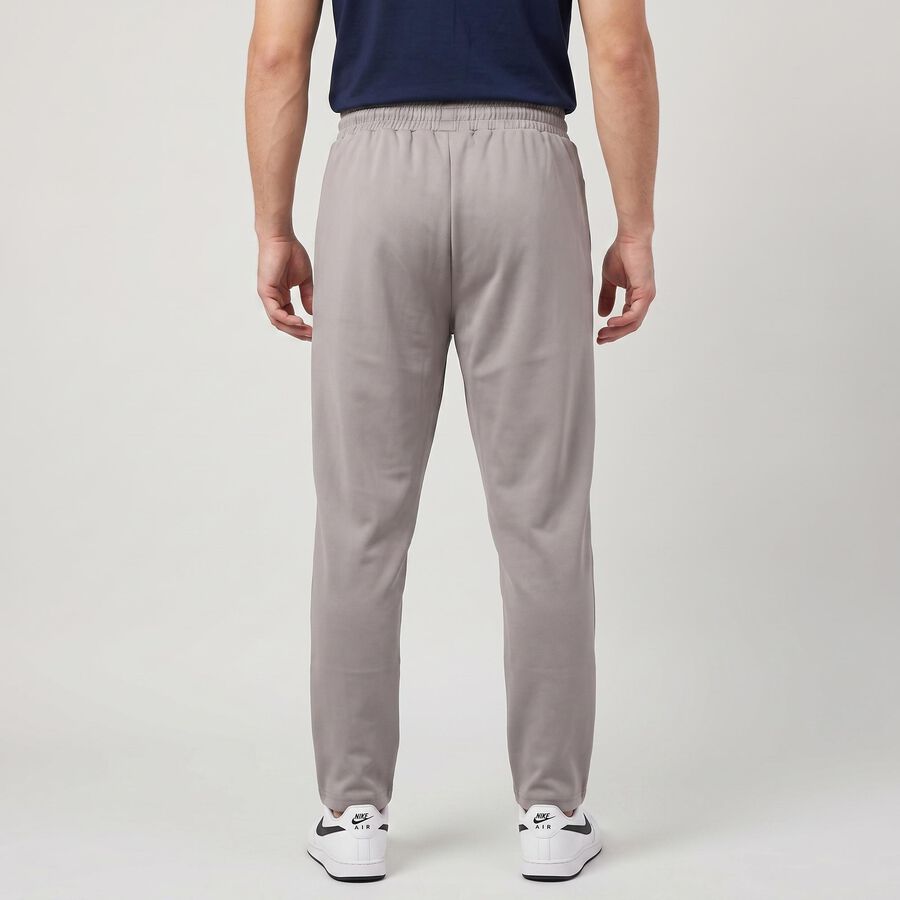 Men Grey Slim Fit Panelled Track Pants, हल्का ग्रे, large