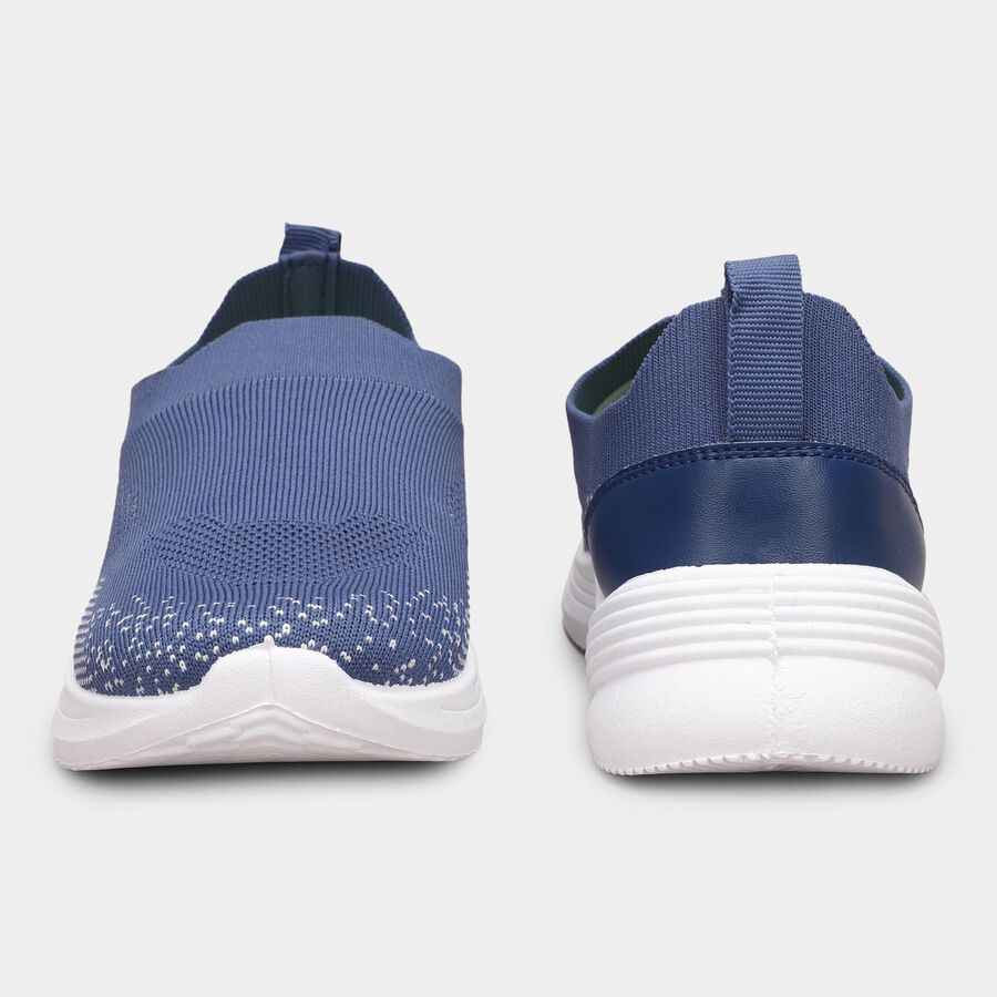 Women's Steel Blue Slip-On Casual Sneakers, Blue, large image number null