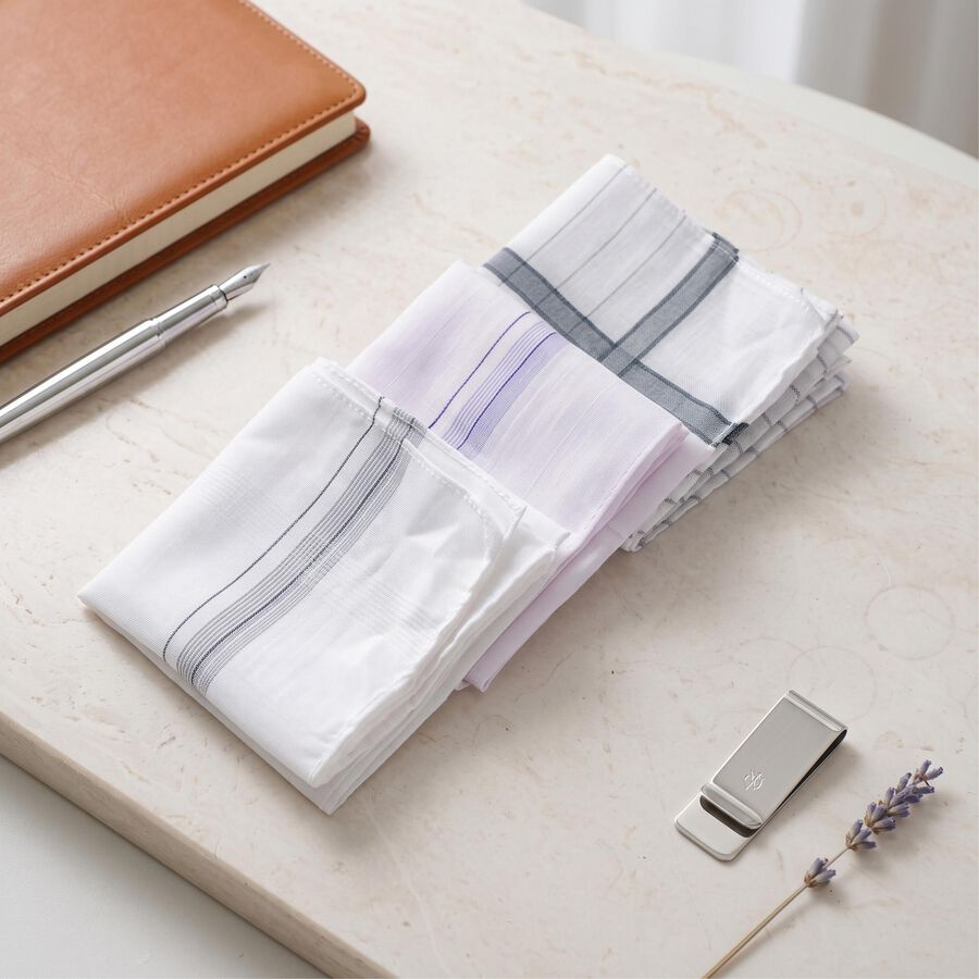Men's Grey Pack of 3 Handkerchief, Light Grey, large