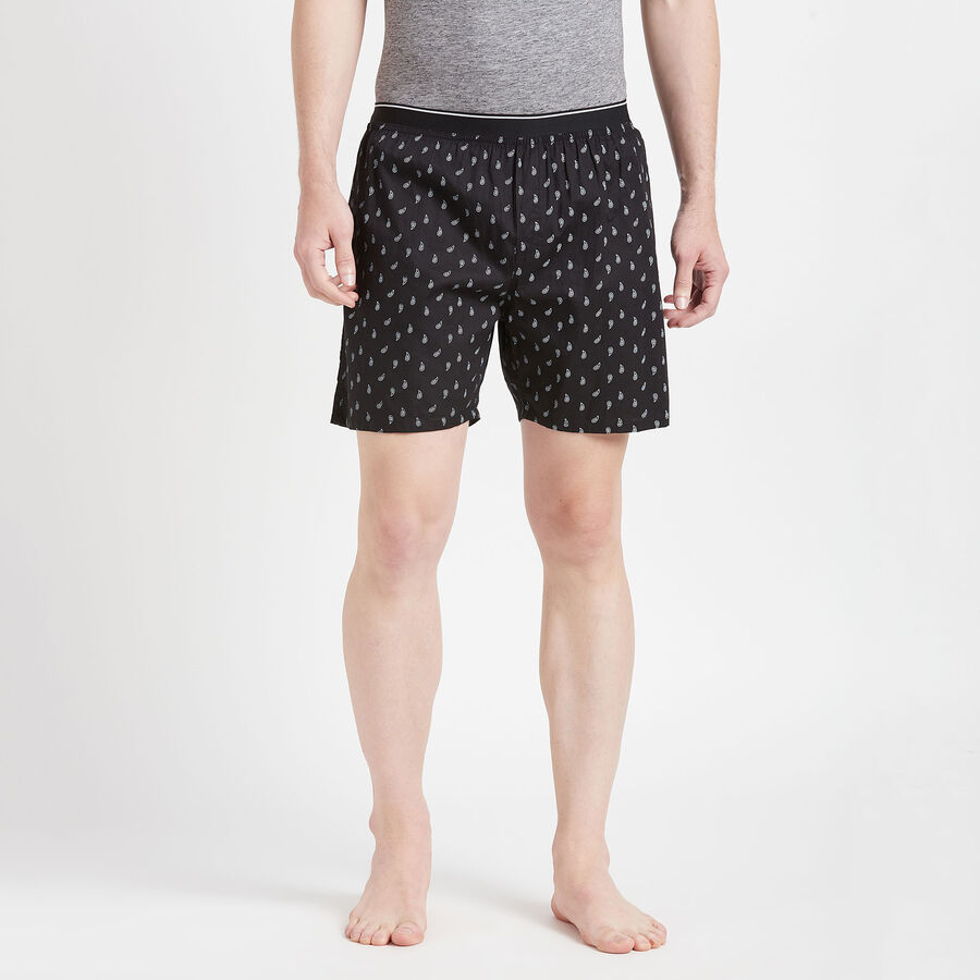 Cotton Printed Boxers, Black, large image number null