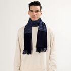 Men's Deep Navy Blue Acrylic Textured Muffler, Navy Blue, small image number null