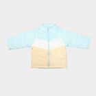 Infants Light Blue Stand Collar Puffer Jacket, हल्का नीला, small