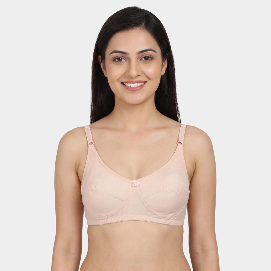 Women's Khaki Cotton V-Neck Classic Bra, Khaki, large