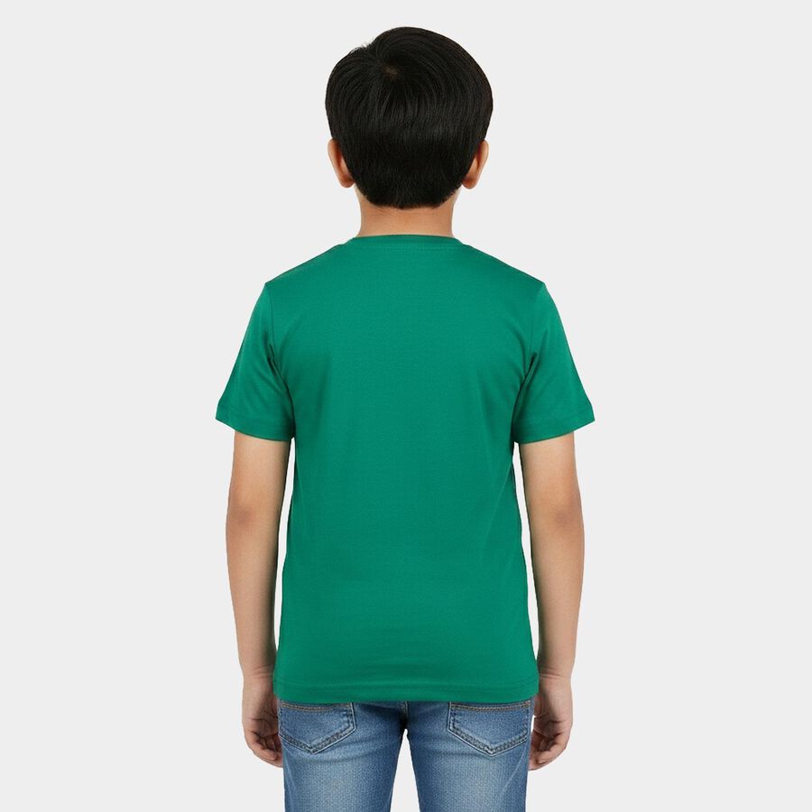Boys' Half Sleeves T-Shirt, Dark Green, large