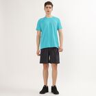 Men's Bright Turquoise Crew Neck Athleisure T-Shirt, Teal Blue, small