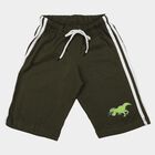 Boys' Olive Green Regular Fit Side Stripe Jamaican Shorts, Olive, small