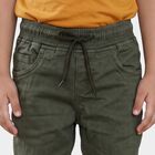 Boys' Olive Green Drawstring Jeans, ओलिव, small
