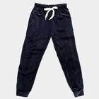 Girls' Deep Navy Blue Elastic Waist Winter Pyjama, नेवी ब्लू, small image number null