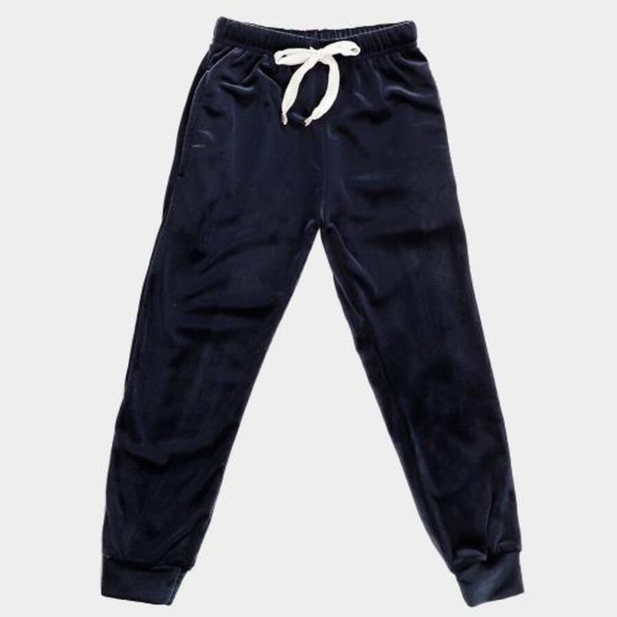 Girls' Deep Navy Blue Elastic Waist Winter Pyjama, नेवी ब्लू, large image number null