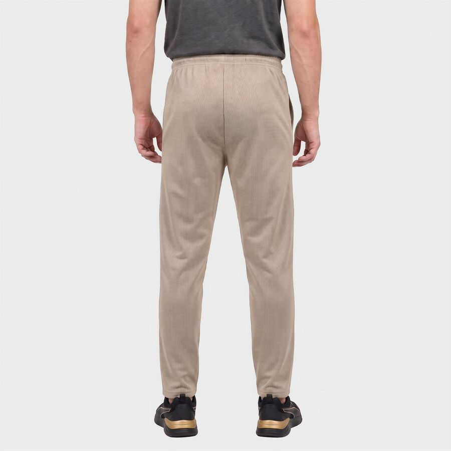 Men's Grey Tapered Fit Side-Striped Track Pants, Light Grey, large