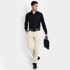 Solid Cross Pocket Slim Fit Trousers, Off White, small image number null