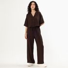 Women's Brown Solid Ethnic Set, Brown, small