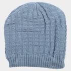 Boys' Light Blue Textured Knit Beanie Cap, Mid Blue, small