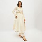Women's Ivory Embroidered Ethnic Set, ऑफ व्हाइट, small image number null