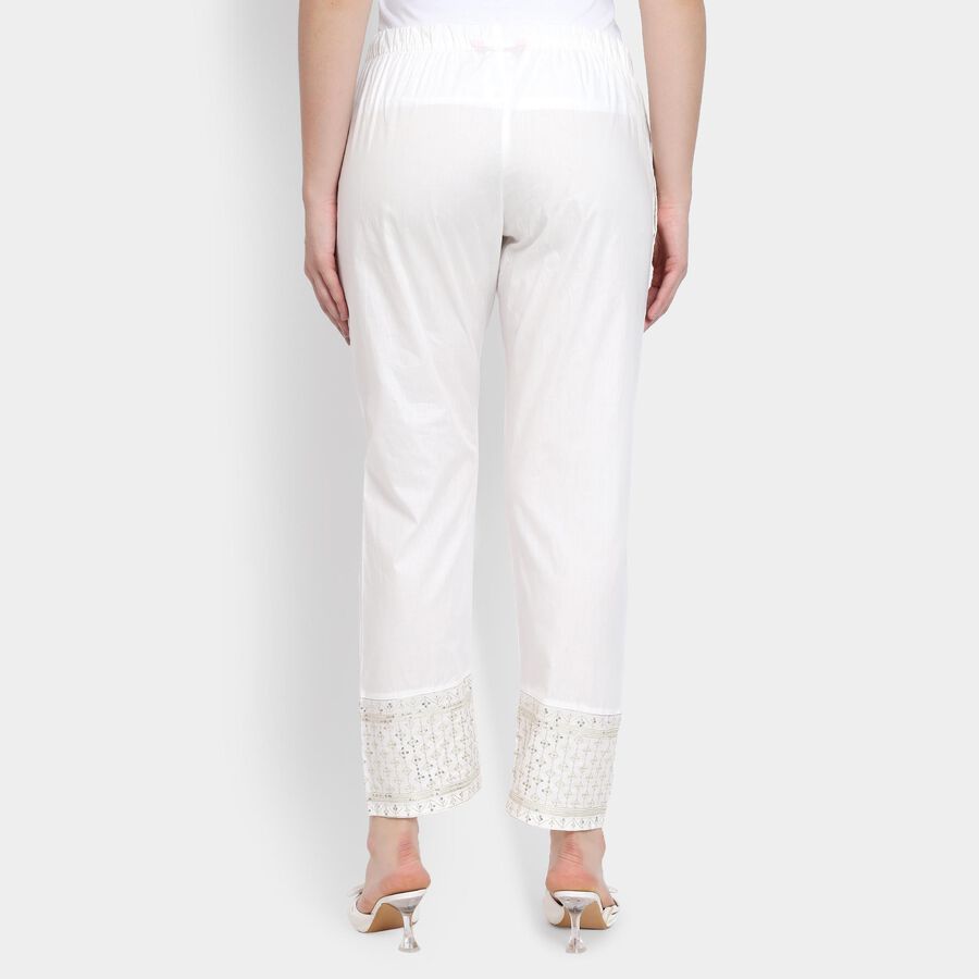 Ladies' 100% Cotton Palazzos , Off White, large image number null