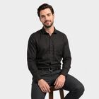 Men Black Regular Fit Formal Shirt, Black, small