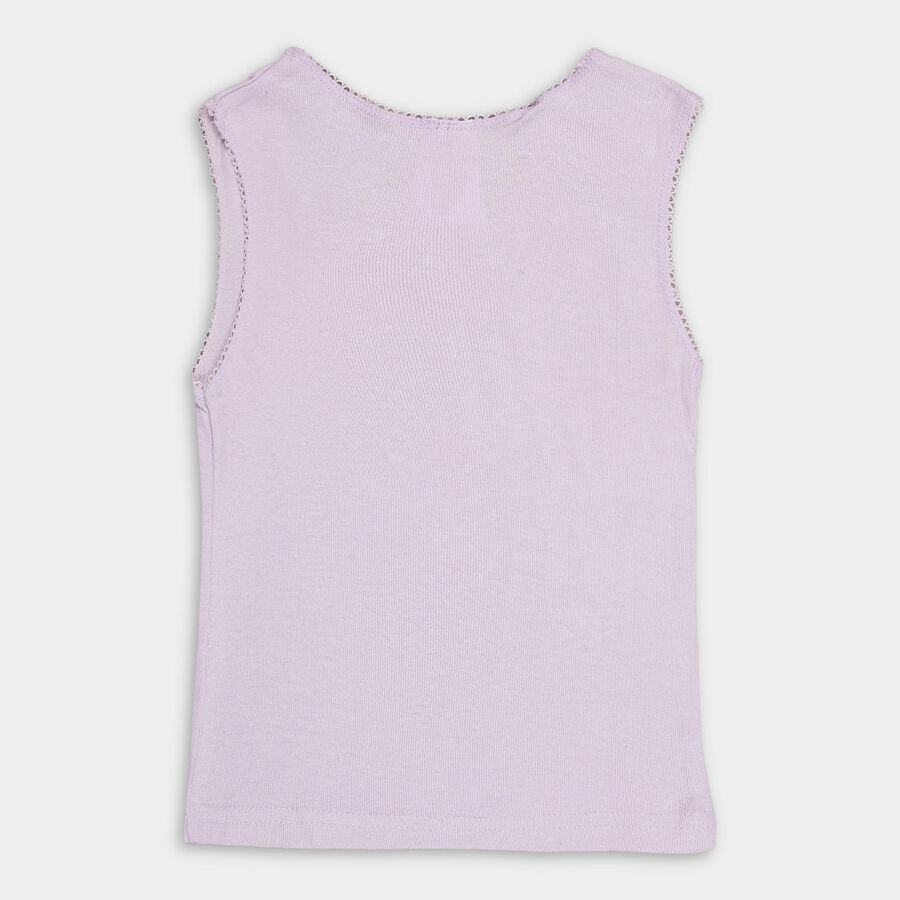 Girls' 100% Cotton Spaghetti Vest , Lilac, large image number null