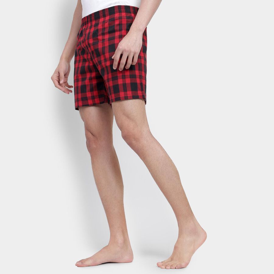 Men's 100% Cotton Boxers, Red, large