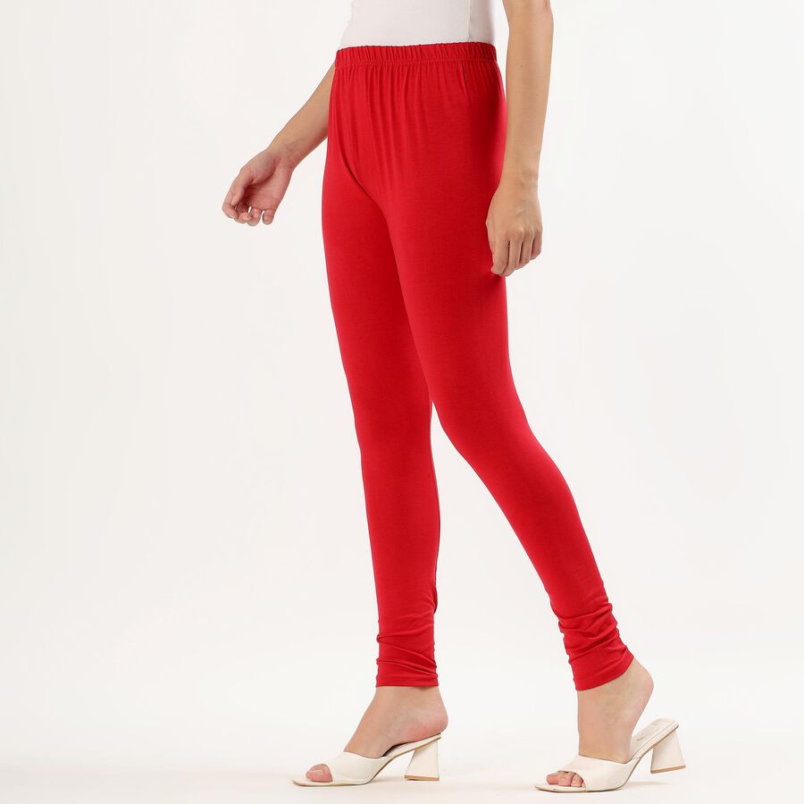Women's Vibrant Red Cotton Blend Ankle-Length Churidar, Red, large image number null