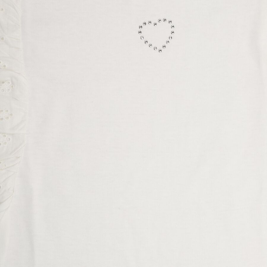 Girls' 100% Cotton T-Shirt , White, large image number null