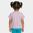 Girls Purple Cotton Round Neck Casual T-Shirt, Lilac, small