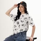 Women's Snow White Cotton Round Neck Casual T-Shirt, White, small image number null