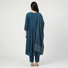 Women's Teal Blue Ethnic Set, टील ब्लू, small