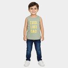 Infants Green Cotton Vest, Light Green, small