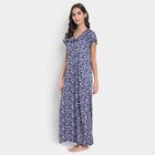 Printed Nighty, Navy Blue, small image number null