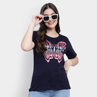 Cotton Solid Round Neck T-Shirt, Navy Blue, small image number null