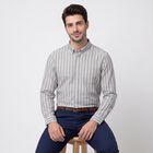 Men's Navy Blue Button-Down Collar Formal Shirt, नेवी ब्लू, small