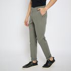 Men's Slim Fit Casual Trousers, गहरा हरा, small image number null