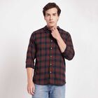 Checks Casual Shirt, भूरा, small image number null